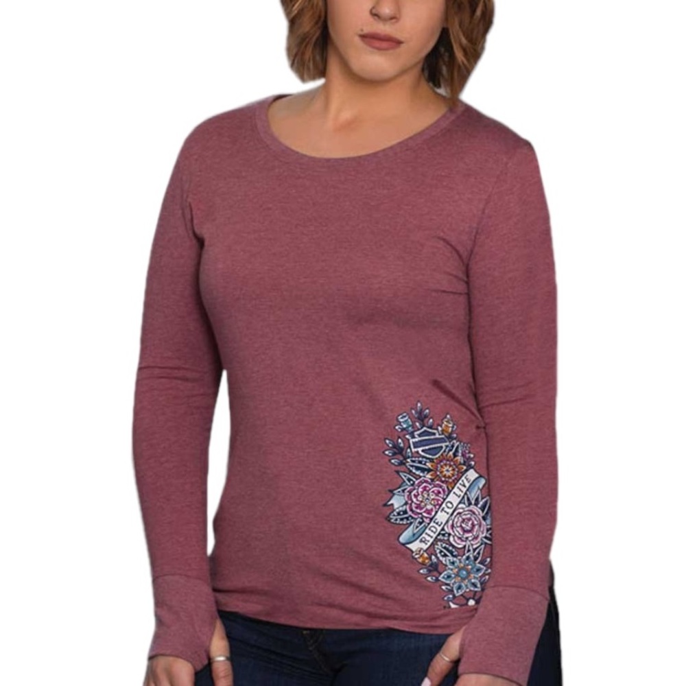 Harley Davidson embellished long sleeve tee • size medium